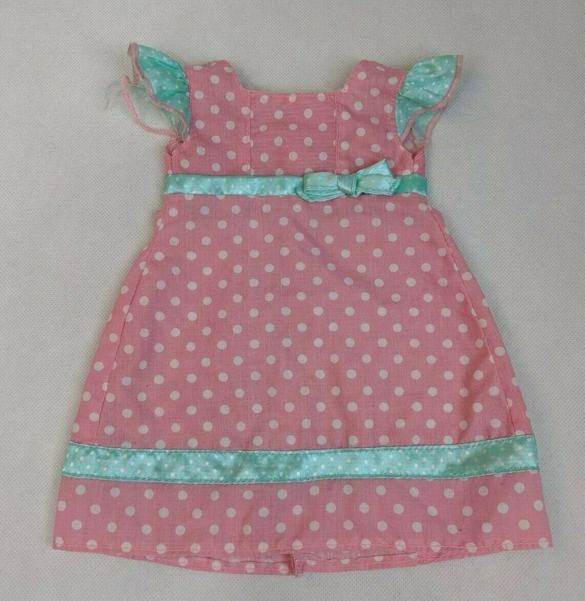 Battat Our Generation OG 18" Doll Dress Pink & Aqua, Polka Dots, Bow