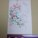Olympicard Greeting Card VTG Cute Bird Cage Flowers Dove Best Wishes Glitter