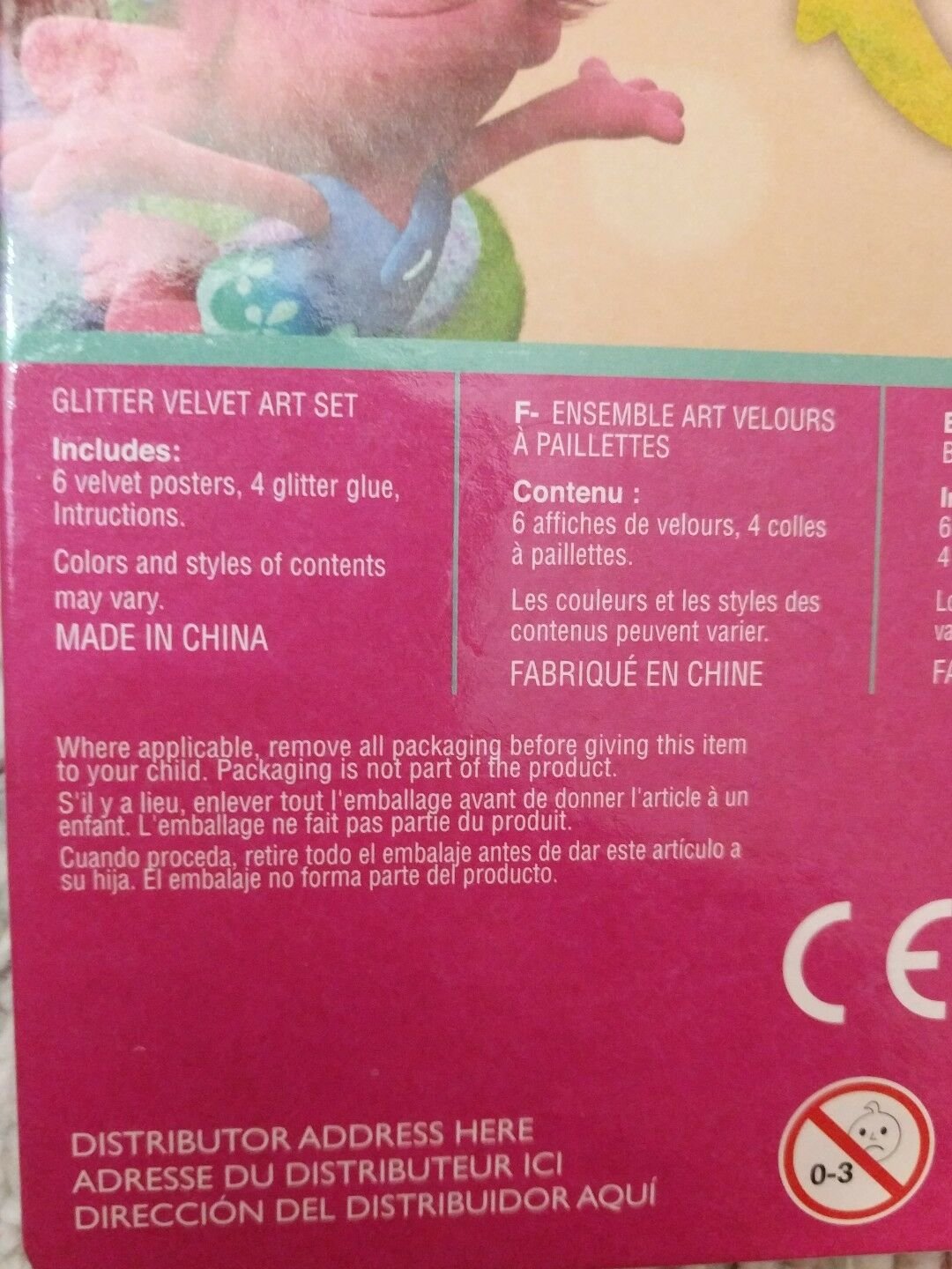 DreamWorks Trolls Glitter Velvet Art Set New, Sealed