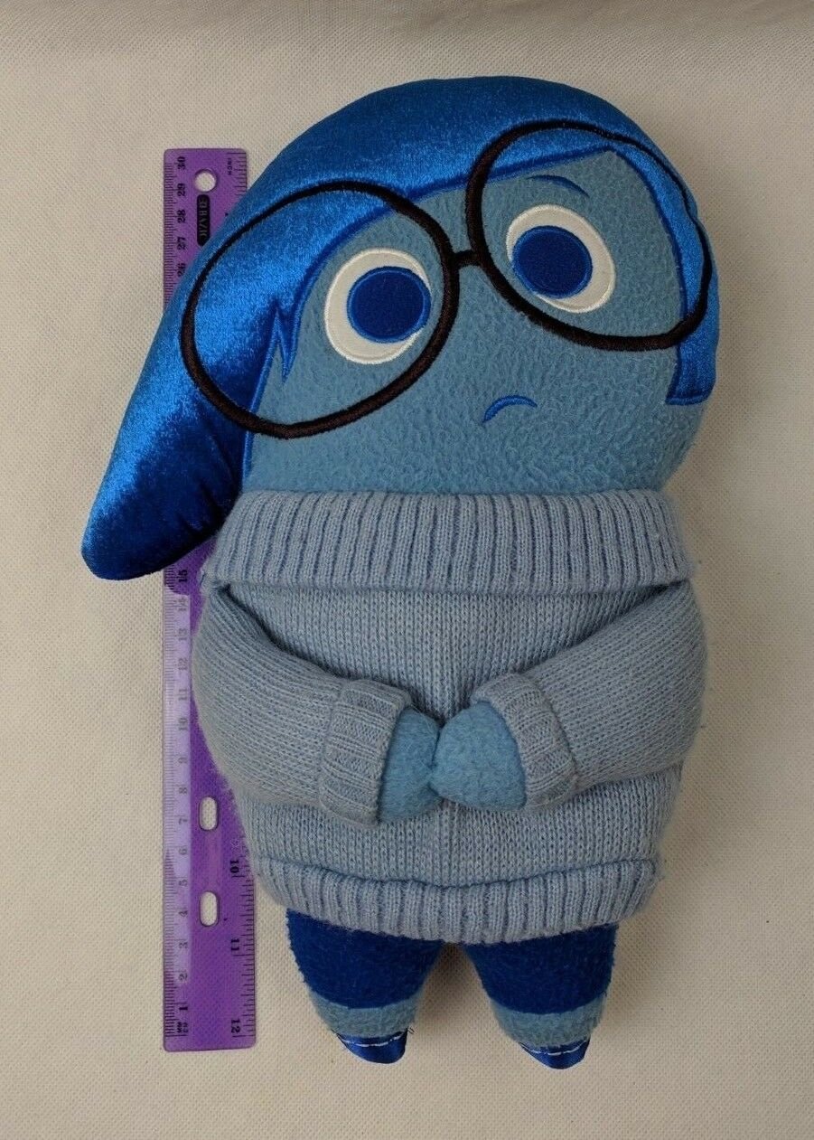 Disney Collection Inside Out SADNESS Blue Pillow Plush Stuffed Animal 12"