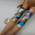 Metallic Rainbow Blobs Legwarmers 80's Style Fits Barbie 12" Fashion Doll