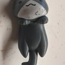 Gray Striped Edge-sitter Cat Mini Figurine Doll Pet Dollhouse Prop 1.5" Long