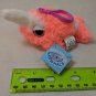 Applause Narwhal Mini Plush Keychain 3" Shaggy Neon Pink/White Very Soft! NWT