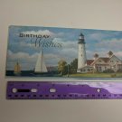 Salesian Missions Happy Birthday Card w/ Lighthouse, Sailboats T.C. Chiu Art