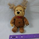 Walt Disney Bean Bag Winnie the Pooh REINDEER 8" Beanie Plush 1999