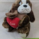 Russ Dog DARVIS Plush Hound Puppy w/ I Love You Heart 10" Tall Valentine's Day