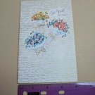 VTG 1960's Greeting Card White Rose Card Get Well Wishes Flower Bouquets