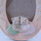 Terragraphics Cat Picture Frame by Liz Shepherd Pastel, Oval, Kittens & Flowers