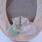 Terragraphics Cat Picture Frame by Liz Shepherd Pastel, Oval, Kittens & Flowers