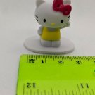 Sanrio Hello Kitty Mini Figurine Cake Topper 1.25" Yellow Dress, Pink Bow