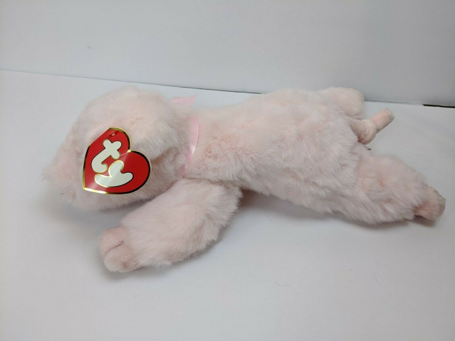 Ty Classic Tulip the Pink Pig 16" Long Plush Stuffed Animal w/ creased hang tag