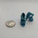 12" Curve Foot Fashion Doll Blue High Heel X-strap Open Toe Sandal Shoe Pair