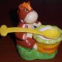 FIZZY CREATION Brown Ceramic Horse Pony Egg Cup w/ Spoon Decorative Knickknack