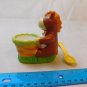 FIZZY CREATION Brown Ceramic Horse Pony Egg Cup w/ Spoon Decorative Knickknack
