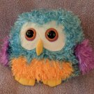 Ganz Whoorah Hoots Owl Bright Blue/Purple/Orange Plush Stuffed Animal 7" Tall