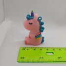 Pegasus Unicorn Pony Rubbery Plastic 2" Mini Figurine, Pendant Charm Pink/Blue