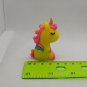 Pegasus Unicorn Pony Rubbery Plastic 2" Mini Figurine, Pendant Charm Yellow/Pink