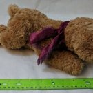 Russ Berrie Toastin Puppy Dog Golden Retriever 10" Long Beanie Burgundy Neck Bow