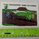 Texas Grasshoppers Doing The Plowing Laff Gram Humor Comic Postcard Baxtone