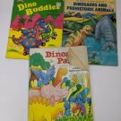 VTG 1990s Dinosaur Coloring Books Lot of 3 USED/AS-IS
