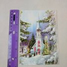 Fantus Paper Products Christmas Holiday Card Unused Snowy Country Church