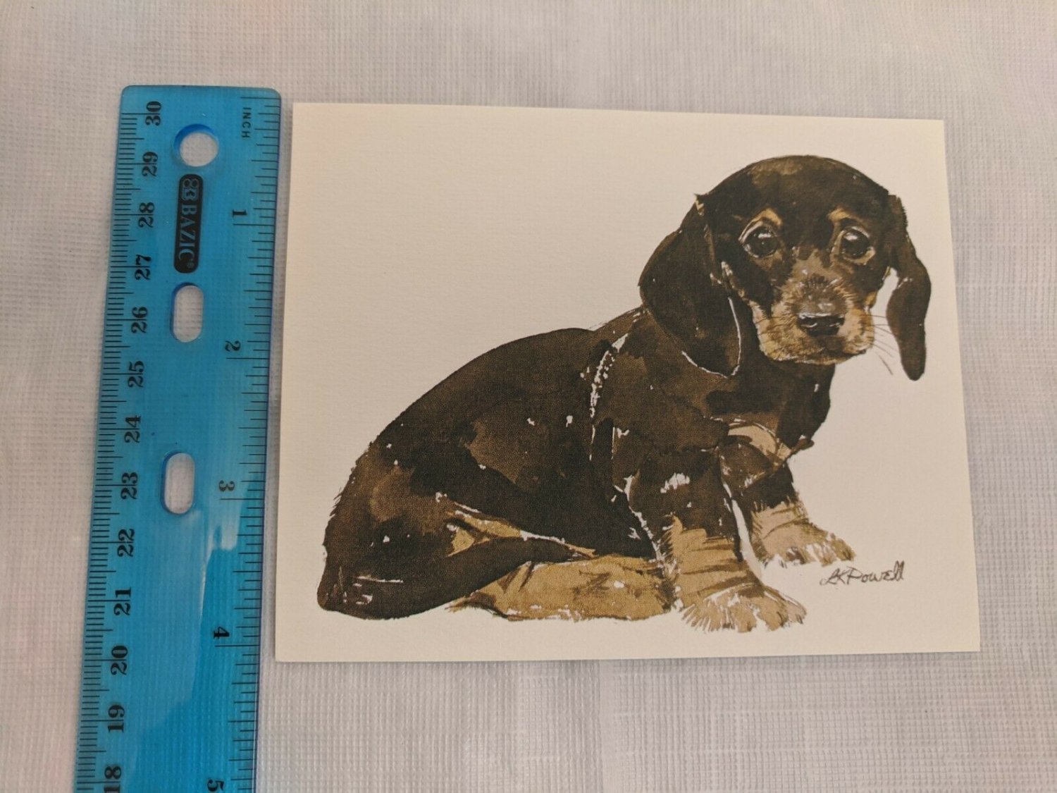 VTG Current Blank Note Card Dachshund Puppy Dog by Linda K Powell