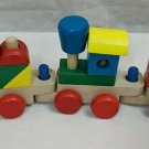 Melissa & Doug Classic Toy Stacking Train Wood Blocks 3 Cars Red/Yellow/Blue