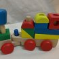 Melissa & Doug Classic Toy Stacking Train Wood Blocks 3 Cars Red/Yellow/Blue