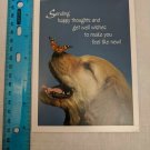 Get Well Card Dog w/ Butterfly on Nose