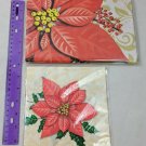 Poinsettia Christmas Tablecloth, Napkins & Coasters Set - New, Sealed