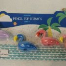 Made for Retail Flamingo Pencil Top Erasers 1.75" Long Purple/Blue/Pink