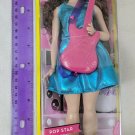 Mattel Barbie Careers Pop Star, Curly Hair, Metallic Aqua Dress, Pink Guitar