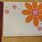 Current Inc Orange & Pink Daisy Flowers on White Blank Note Card Unused
