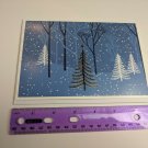 Hallmark Connections Christmas Holiday Card Blue White Silver Trees Snow Forest
