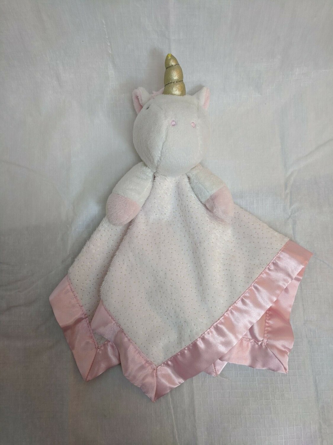 CLOUD ISLAND Target White/Pink Unicorn Pony Mini Plush Blanket Lovey 13"Square