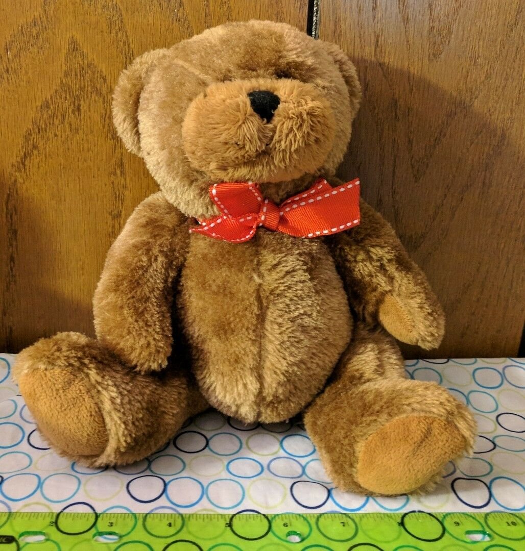 ProFlowers Brown Teddy Bear Plush Toy, Red Bow