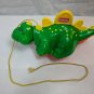Go! Go! Dino Playskool Hasbro 1993 Pull Toy Rattles/Moves 13" Long