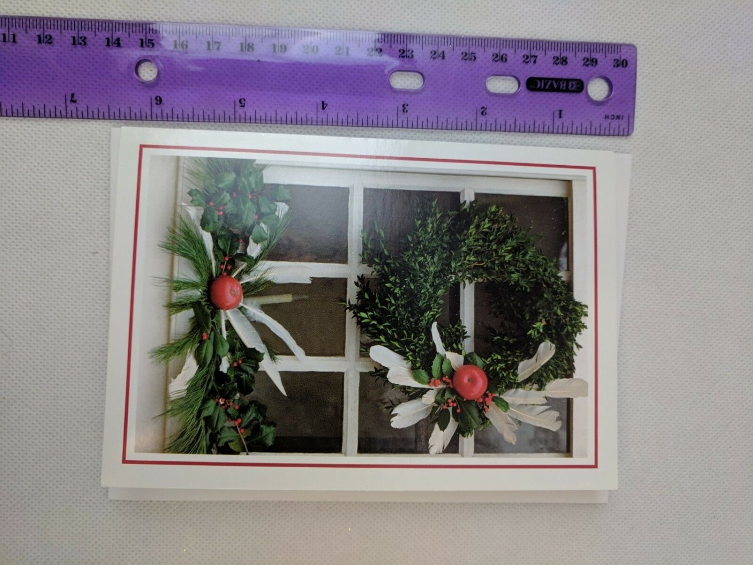 Colonial Williamsburg Foundation Blank Note Card Apple & Feather Wreath