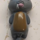Gray Sleeping Cat on Back Mini Figurine Doll Pet Dollhouse Prop 1.5" Long