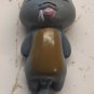 Gray Sleeping Cat on Back Mini Figurine Doll Pet Dollhouse Prop 1.5" Long