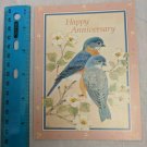 Happy Anniversary VTG Card Bluebirds & Apple Blossoms
