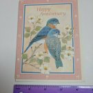 Happy Anniversary VTG Greeting Card Unused Bluebirds on Apple Blossom Branch