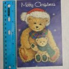 Fantus Paper Products Christmas CardTeddy Bears Blue Background
