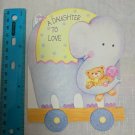 A Daughter to Love Congratulations New Baby Card Pastel Elephant