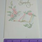 Hallmark With Sympathy VTG **USED** Card Bible w/ Flowers