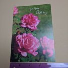 VTG Greeting Card For Your Birthday Pink Roses