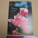 Floral Beauty VTG Greeting Card Thinking of You Pink Roses