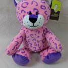 Animal Adventure Pink & Purple Leopard Cat Plush Bright Colors 15" w/ Tag 2017