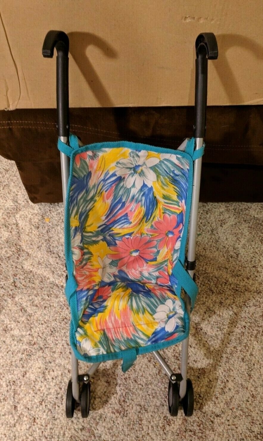 Graco Baby Doll Folding Stroller Teal/Blue/Pink/Yellow Floral Pattern Pre-owned