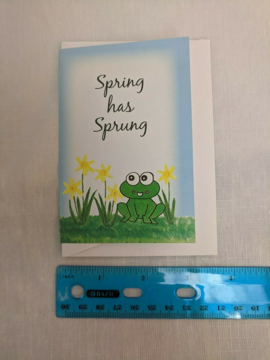 Mini Blank Note Card Spring has Sprung Frog & Daffodils